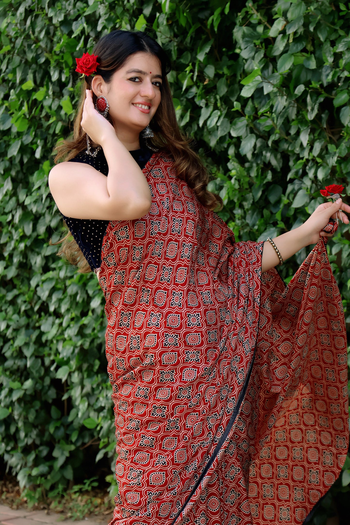 Butter Soft - Modal Ajrakh Print Saree