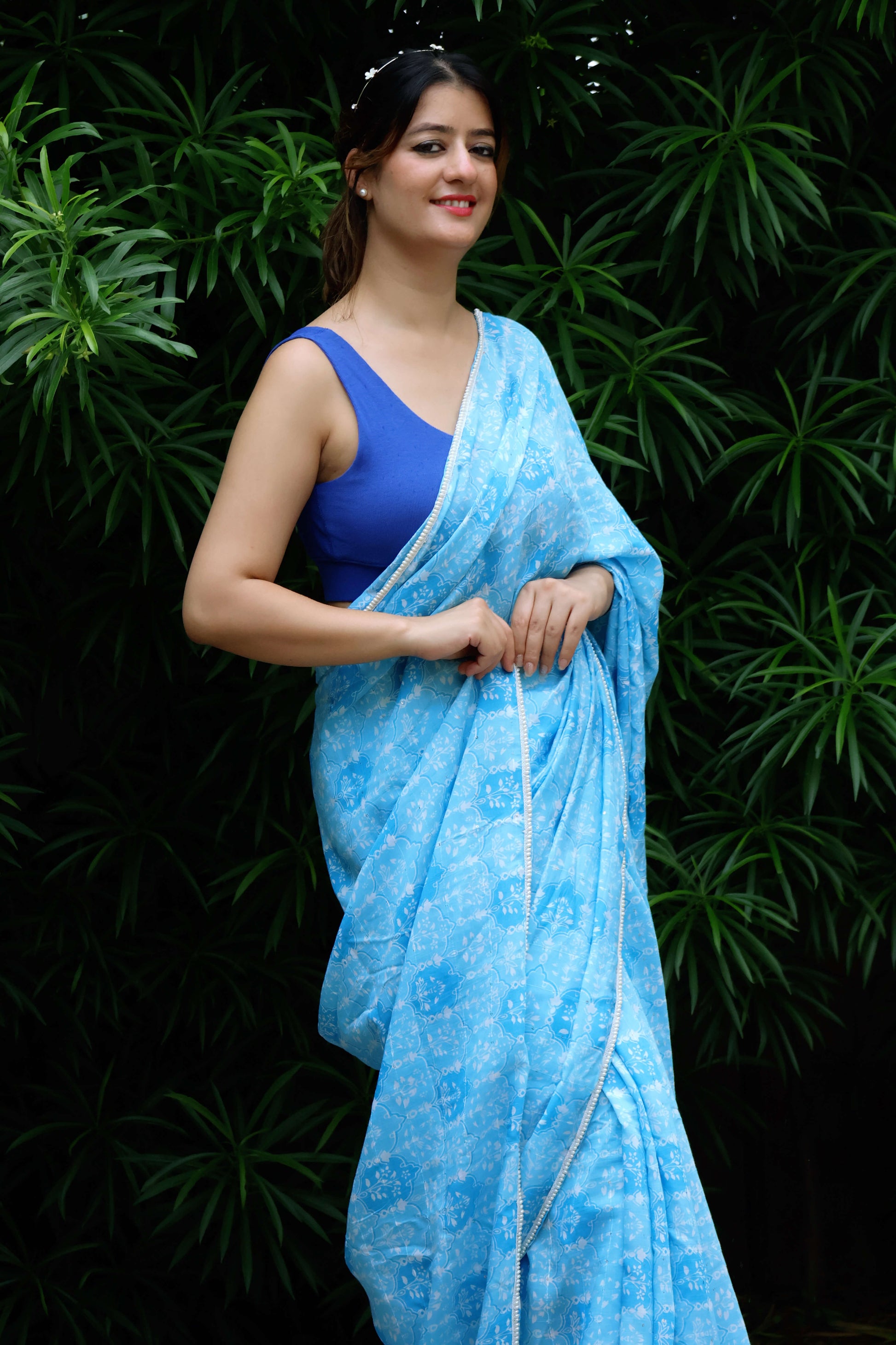 Chanderi print saree